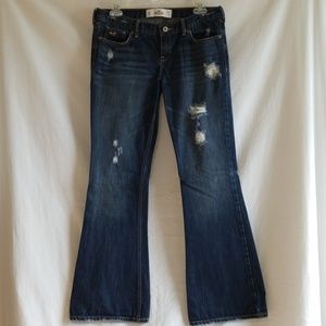 Hollister Cali Flare Dark Distressed Denim Jeans